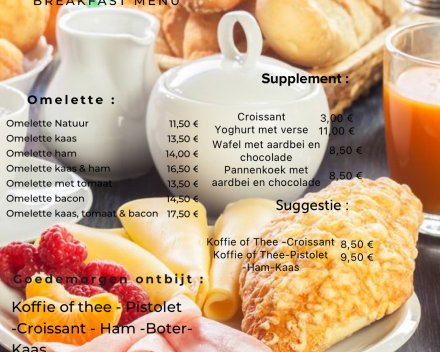 Ontbijt menu